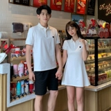 Летняя парная одежда для влюбленных, трендовая белая футболка с коротким рукавом, юбка