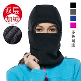Зимний ветрозащитный удерживающий тепло мужской уличный шлем для велоспорта, шарф, лыжная маска, увеличенная толщина