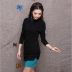 Mùa xuân và mùa thu mới Gió quốc gia Phụ nữ Cổ điển Trung Quốc Slim Cổ áo dài tay áo cơ sở Khóa áo sơ mi nữ - Áo phông