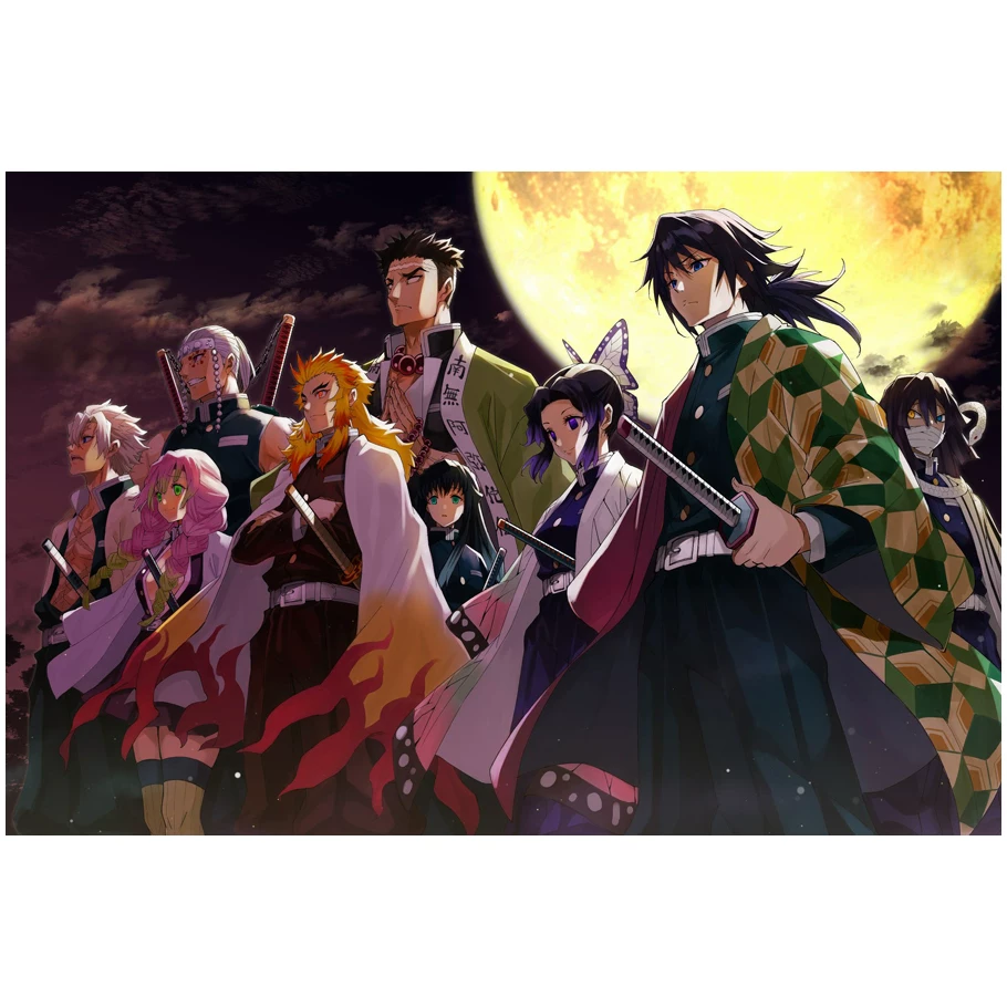 Плакат к фильму Demon Slayer: Infinite City, двухмерная классика аниме, дверь стены, настенная композиция, декоративная живопись