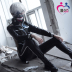 Tokyo Ghouls Jin Muyan COS trận phù hợp với căng da Cosplay tóc giả mặt nạ đầy đủ gửi mặt nạ cosplay 18 Cosplay