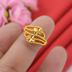 Bốn lá cỏ ba lá nhẫn nữ ngón trỏ vòng đơn giản Nhật Bản và Hàn Quốc mở hình trái tim vàng cát giả vàng vài thời trang ladies nhẫn Nhẫn