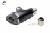 Ống xả xe máy sửa đổi cone nhỏ carbon hình lục giác sợi đầy đủ giả titan Tianzhu Jicun với muffler áp lực trở lại Ống xả xe máy