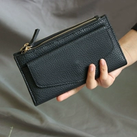 2 miếng của Đức kết cấu tốt unisex ly hợp túi màu đen ví dài ví 270g ví nam hàng hiệu