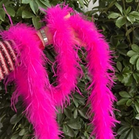 Короткий страусиный батончик 2 метра/полоса роза красный