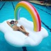 Unicorn lớn rose gold flamingo vòng bơi dành cho người lớn nước inflatable núi mây cầu vồng giường nổi hàng nổi phao bơi hình thú Cao su nổi