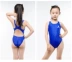 Quần áo bơi nữ chuyên nghiệp đích thực áo tắm tam giác một mảnh áo tắm nhanh khô da cá mập đào tạo thi đấu đồ bơi trẻ em - Bộ đồ bơi của Kid đồ bơi trẻ em nữ 10 tuổi Bộ đồ bơi của Kid