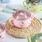 Детская мультяшная обеденная тарелка из нержавеющей стали для детского сада для тренировок для еды, защита при падении