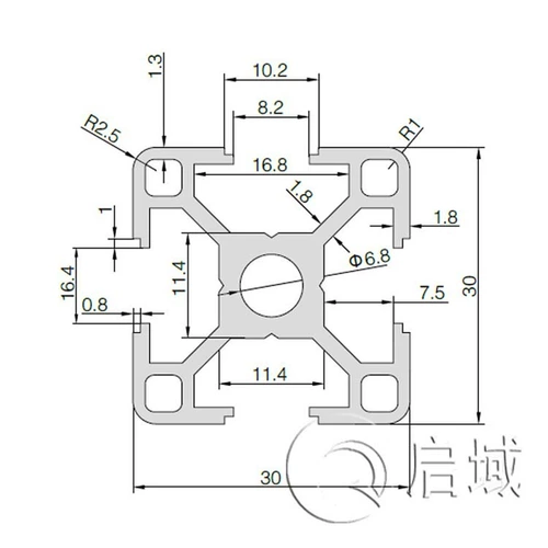 Промышленный алюминиевый профиль 3030L Европейский стандартный профиль светового трубопровода алюминиевый квадратный труб
