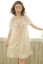 Váy ngủ nữ mùa hè cotton đôi gạc dâu ngọt ngào ngắn tay dịch vụ tại nhà Phiên bản Hàn Quốc của cotton lỏng đầm - Đêm đầm Đêm đầm