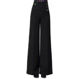 Приталенные штаны, высокая талия, свободный крой