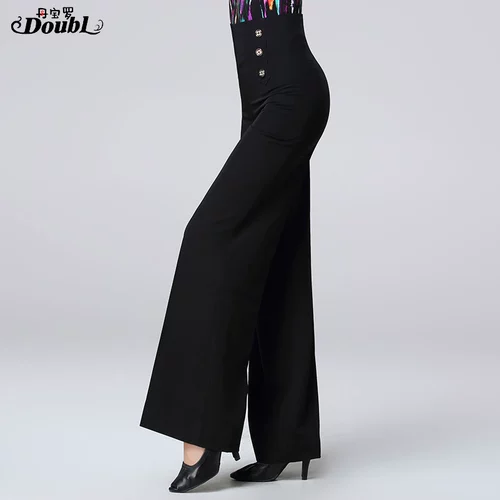 Приталенные штаны, высокая талия, свободный крой