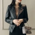2018 mùa xuân và mùa thu mới hoang dã Hàn Quốc phiên bản của mỏng giảm béo dày đầu máy da nhỏ phụ nữ áo khoác ngắn pu leather jacket