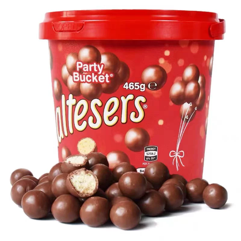 Шоколадные шарики Maltesers 465 г, молочный или тёмный шоколад, герметичное ведёрко