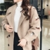 2018 mùa xuân váy nữ gió ong thêu áo len nữ Hàn Quốc phiên bản của phần dài của vành đai thắt lưng eo áo