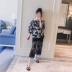 Thai sản mặc 2018 mùa hè mới Hàn Quốc phiên bản của từ vai lớp tay áo lỏng thời trang phụ nữ mang thai màu áo thun voan áo sơ mi