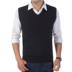 Người đàn ông trung niên dệt kim vest cha len vest trung niên len vest mùa thu và mùa đông len áo gi lê áo len đệm Dệt kim Vest