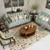 Nội thất Alexander gỗ rắn phòng khách kết hợp sofa bàn cà phê Bàn ghế gỗ rắn châu Âu tùy chỉnh - Bộ đồ nội thất