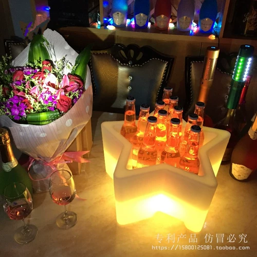 Новый светодиодный осветительный ледяной кирпич творческий сердце в форме шампанского ktv bar Коммерческий рамка ледяной грании красочная пивная бочка