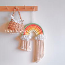 Гобелен anne macrame【wonderland】ins彩虹手工编织挂毯民宿儿童房装饰