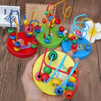 Интеллектуальная деревянная детская маленькая игрушка для детского сада, бусы с бусинами, интеллектуальное развитие, раннее развитие