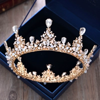 Золотой аксессуар для волос для невесты, элитная корона, свадебное платье для принцессы