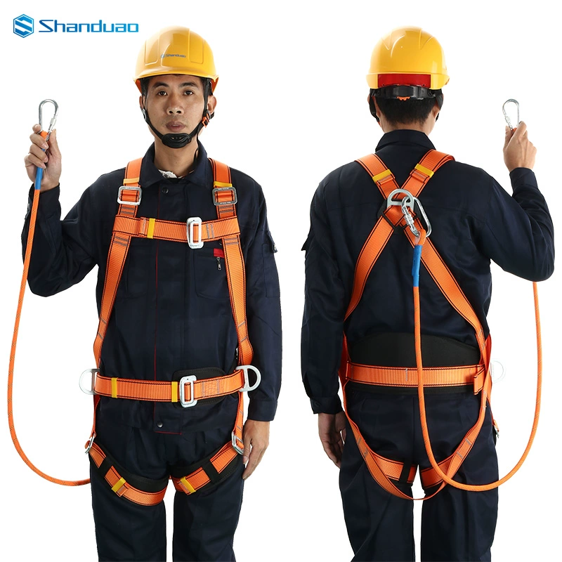 dây đai an toàn làm việc trên cao Đai an toàn Sanduao toàn thân ngoài trời năm điểm Đai an toàn làm việc trên không đai polyester bảo vệ thắt lưng dây an toàn toàn thân 2 móc dây an toàn lao động 