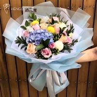 Рождественская корейская салфетка для лица, упаковка, прозрачный целлофан, букет, полупрозрачная растушевка