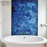 Скандинавская средиземноморская абстрактная синяя стеклянная мозаика-головоломка для ванной комнаты, художественная плитка для входа, бассейн, пруд с рыбками