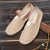 Mùa hè mới làm thủ công bện rơm dưới giày vải thường nam phiên bản Hàn Quốc của xu hướng giày Mary giày lười vải