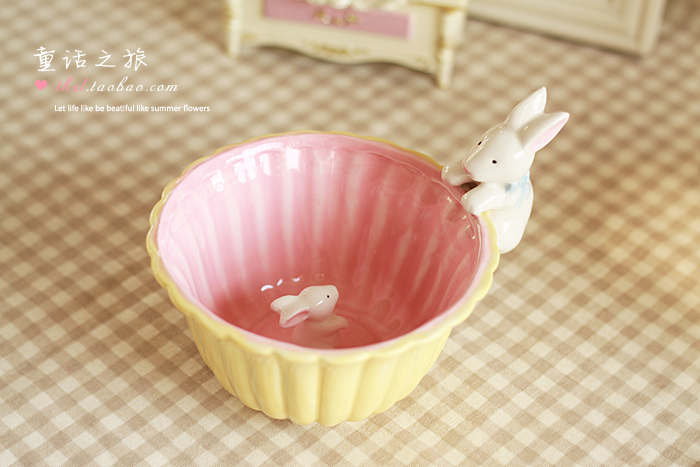 自制兔子水碗图片