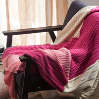 Nordic bông giản dị đan chăn mô hình phòng mềm trang bị chăn bông chăn sofa chăn mền chăn xe du lịch - Ném / Chăn chăn lông cừu mỏng