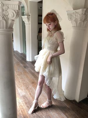 taobao agent Mori Women's original want to go to the beach at the beginning of summer flowers to marry a gentle and sweet princess gauze tail dress