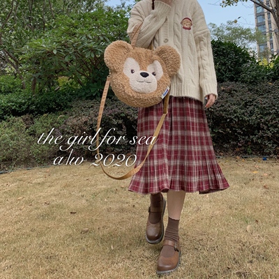 taobao agent SANKOUSAN original retro grid skirt in SANKOUSAN, long skirt in the long skirt