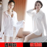 Сексуальная пижама, рубашка, прозрачный шифоновый комплект