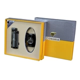 Зажигалка, высококлассный импортный комплект, дырокол из нержавеющей стали