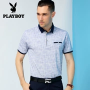 Playboy 2018 hè mới giản dị nam áo thun ngắn tay cotton ve áo cỡ lớn áo sơ mi nam POLO nam - Polo