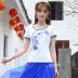 Mùa hè mới gió quốc gia ngắn tay t-shirt Mỏng thêu vòng cổ áo sơ mi đáy áo sơ mi Trung Quốc phong cách kích thước lớn thêu nữ
