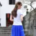 Mùa hè mới gió quốc gia ngắn tay t-shirt Mỏng thêu vòng cổ áo sơ mi đáy áo sơ mi Trung Quốc phong cách kích thước lớn thêu nữ