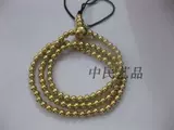 Твердое латунное ожерелье из жемчуга, медный браслет, 108 бусин, тройник
