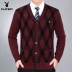 Playboy cashmere áo len nam v- cổ chiếc áo đan len áo len lỏng kích thước lớn dày áo len trung niên cha nạp Áo len Cashmere