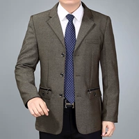 Mùa xuân và mùa thu người đàn ông trung niên của người đàn ông giản dị áo khoác nam phù hợp với cổ áo áo khoác nam giới kinh doanh của người đàn ông trung niên áo khoác hàng đầu áo vest nam đẹp