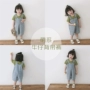 Apple 19 mùa hè phiên bản mới Hàn Quốc bé trai và bé gái retro dây đeo denim quần short nước ngoài bé yếm - Quần jean quần short jean trẻ em