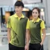 Nhanh chóng làm khô thoáng khí table tennis áo sơ mi ngắn tay T-Shirt nam giới và phụ nữ cạnh tranh áo nỉ nhóm thể thao tùy chỉnh giá quả bóng bàn Bóng bàn