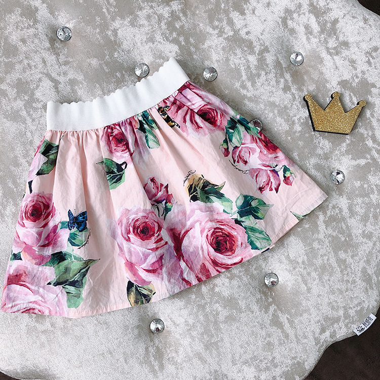 2019 summer female baby cotton peony flower dress parent-child beautiful girl skirt