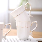 Cốc sứ đơn giản châu Âu Chén trà Cốc cà phê Sữa cốc Cup hộ gia đình Bộ gốm 6 gói - Tách