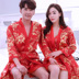 Couple áo ngủ nữ mùa hè nam Hàn Quốc phiên bản Nhật Bản đồ ngủ băng lụa dây đeo nightdress mô phỏng lụa áo choàng tắm áo choàng tắm đồ ngủ nữ mùa đông Night Robe