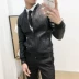 Mùa xuân phần mỏng của nam giới Hàn Quốc phiên bản của mỏng ngắn áo khoác da 2018 nhà tạo mẫu tóc đen thêu nam áo khoác áo khoác nam Quần áo lông thú