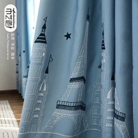 Синий детский современный замок, мультяшный ткань для полировки для мальчиков для спальни, простой и элегантный дизайн