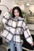 Áo khoác kẻ sọc đầu thu sang trọng cho nữ sinh viên 2018 phiên bản Hàn Quốc mới của phần dài áo rộng tay áo dài tay sơ mi cổ trụ Áo sơ mi